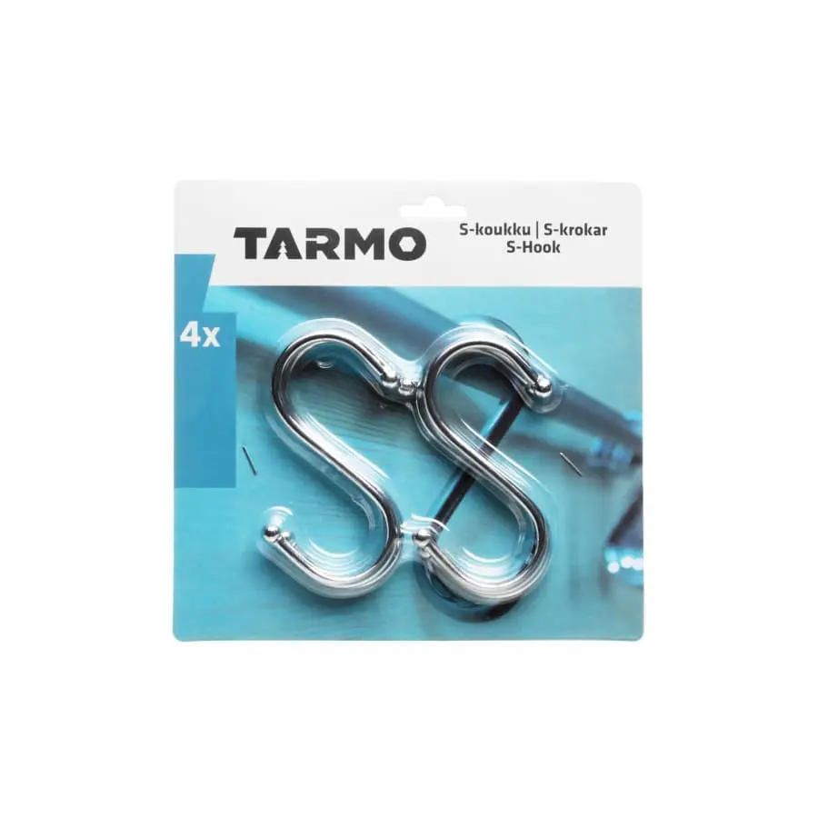 Tarmo S-koukku Kromattu 4kpl 3 Tarmo S-koukku Kromattu 4kpl