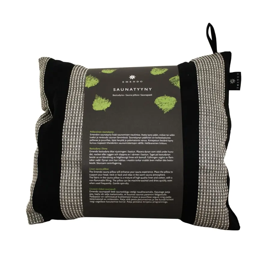 Emendo Mustaraitainen Saunatyyny 3 Emendo Mustaraitainen Saunatyyny