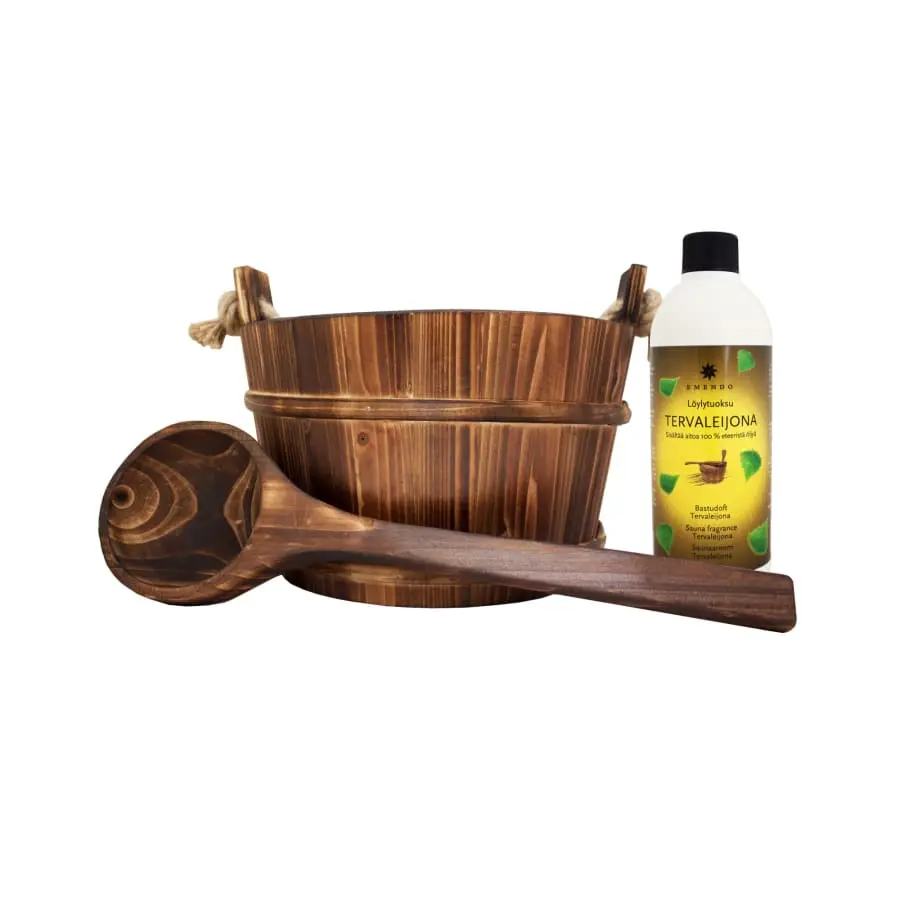 Emendo Poltettu Narukiulu + Kauha + Tervaleijona Löylytuoksu 500 Ml 3 Emendo Poltettu Narukiulu + Kauha + Tervaleijona Löylytuoksu 500 Ml