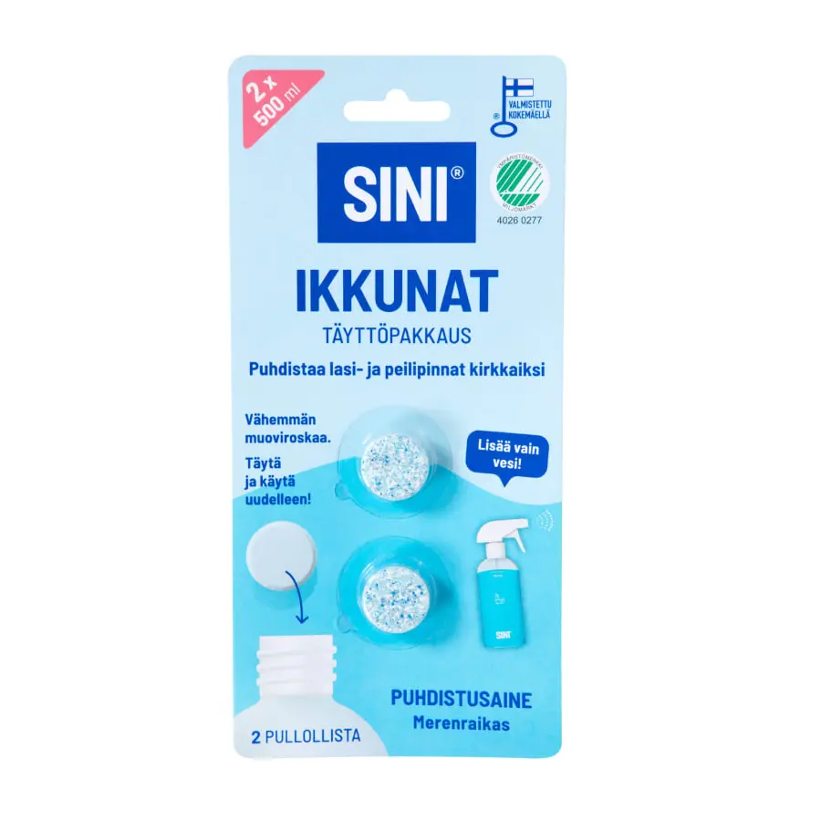 Sini Ikkunat Puhdistusainetabletti Täyttöpakkaus 3 Sini Ikkunat Puhdistusainetabletti Täyttöpakkaus