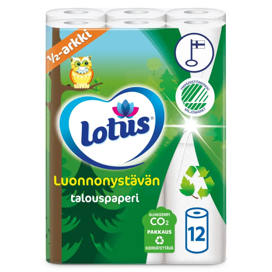 Lotus Luonnonystävän 12 Rl Talouspaperi 3 Lotus Luonnonystävän 12 Rl Talouspaperi
